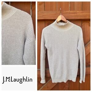 J.Mclaughlin Mockneck Knit‎ Oatmeal Sweater Sz XS